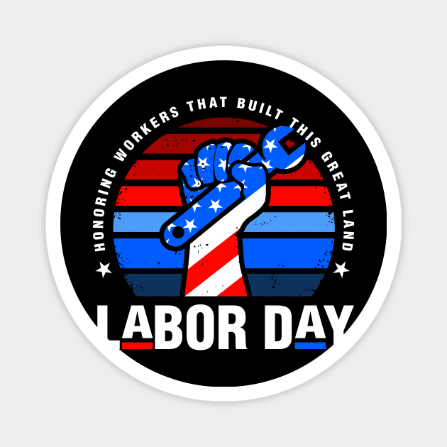 Labor Day USA Patriotic Design Magnet by JDawnInk